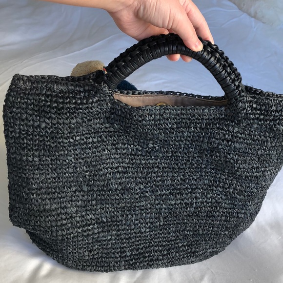 Reformation Kayu Belle Black Straw Tote - Picture 3 of 3